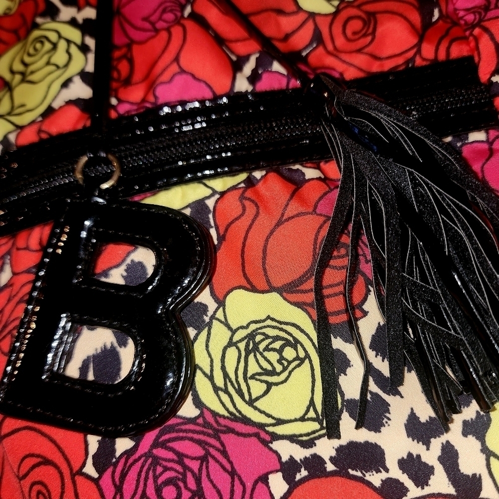 Betsy Johnson Backpack/Purse Leopard with Roses - Picture 9 of 11